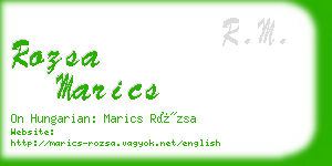 rozsa marics business card